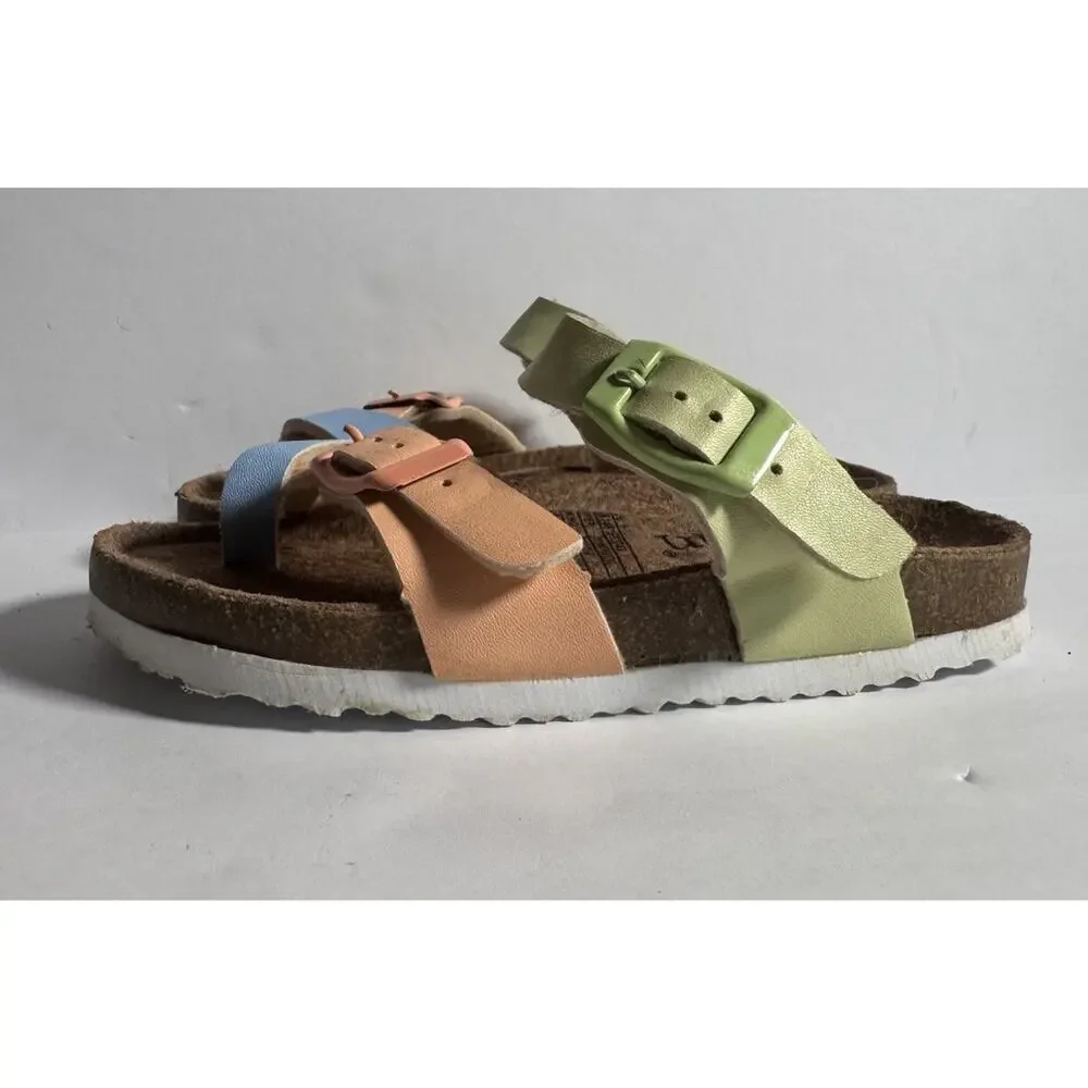Lily & Dan Toddler Girls Size 9/10 Multicolor Buckle Strappy Sandals